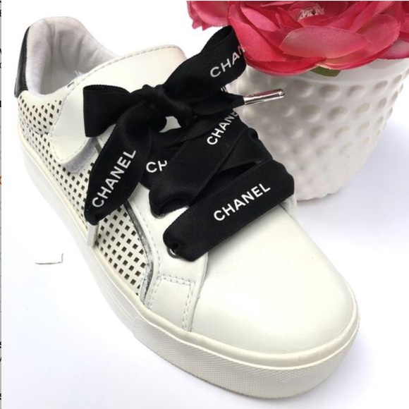 Accessories - Designer Chanel black ribbon shoelace